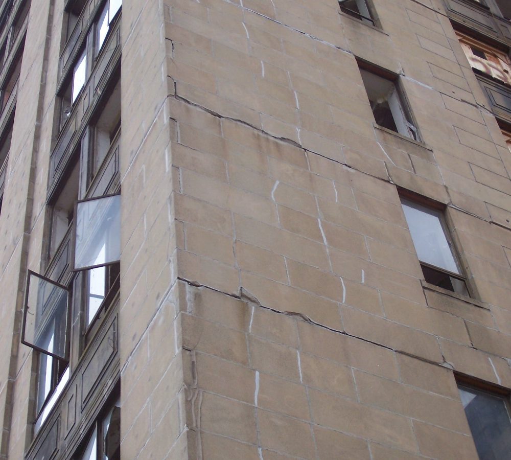 Philadelphia Office Tower showing overall poor facade conditions