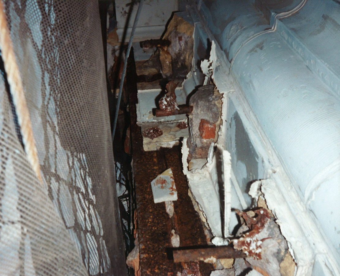 Terra cotta deterioration at the Taft Apartments in New Haven