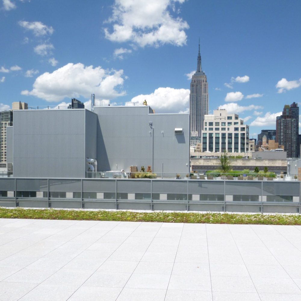 Roof terrace in New York overlooking Empire State Building