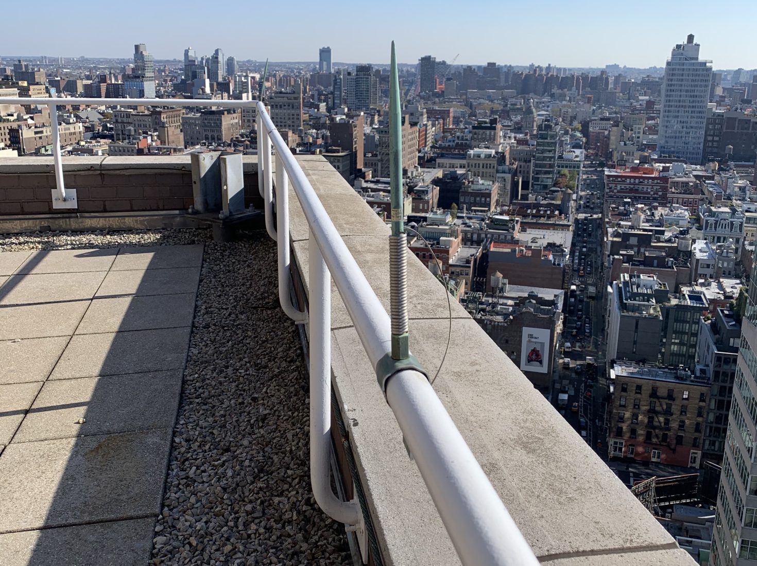 Parapet with railing in New York City