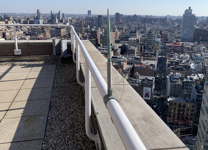 Parapet with railing in New York City