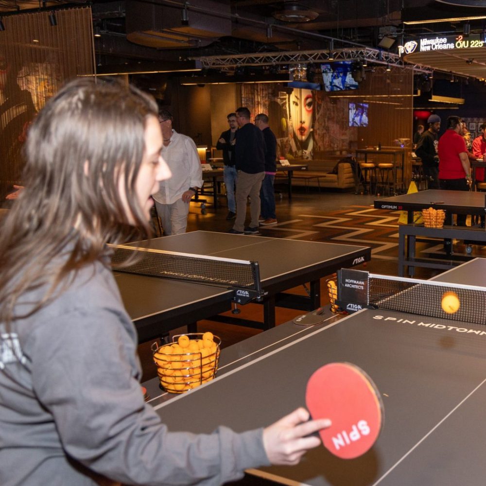 Chelsea Doyle playing ping pong