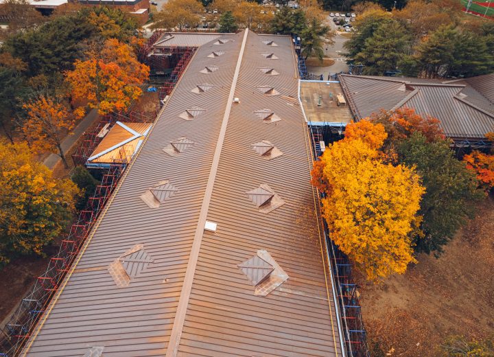 At the historic Lupton Hall, all roofing and canopy assemblies were replaced down to the structural deck