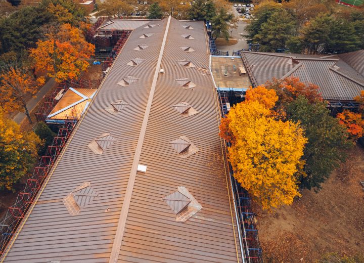At the historic Lupton Hall, all roofing and canopy assemblies were replaced down to the structural deck