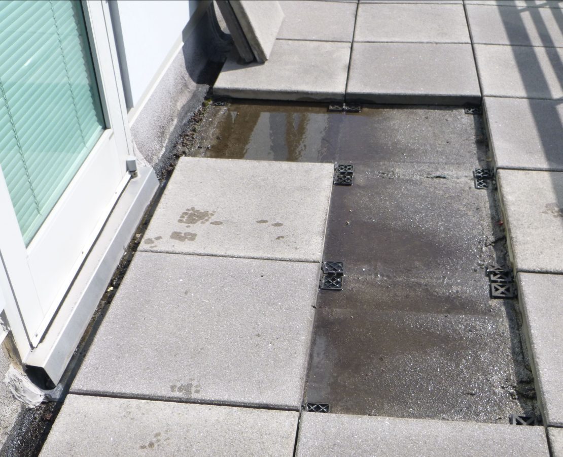 Pavers above a leak